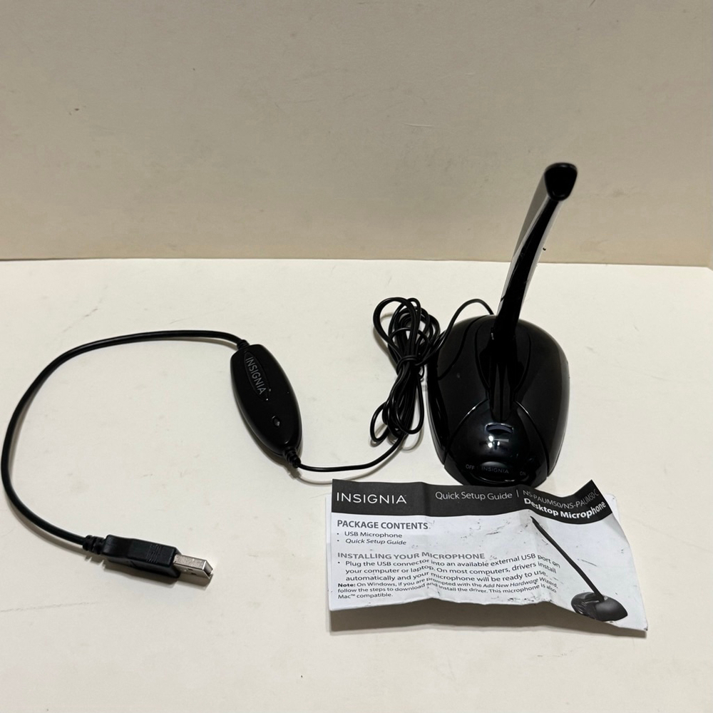 Insignia NS-PAUM50 USB Wired Microphone for Computer Video Calls, Black "D4D"
